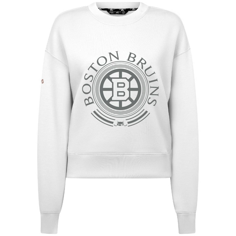 NHL Boston Bruins Levelwear Women's Slate & Snow Sponge Tri-Blend Sweatshirt - White