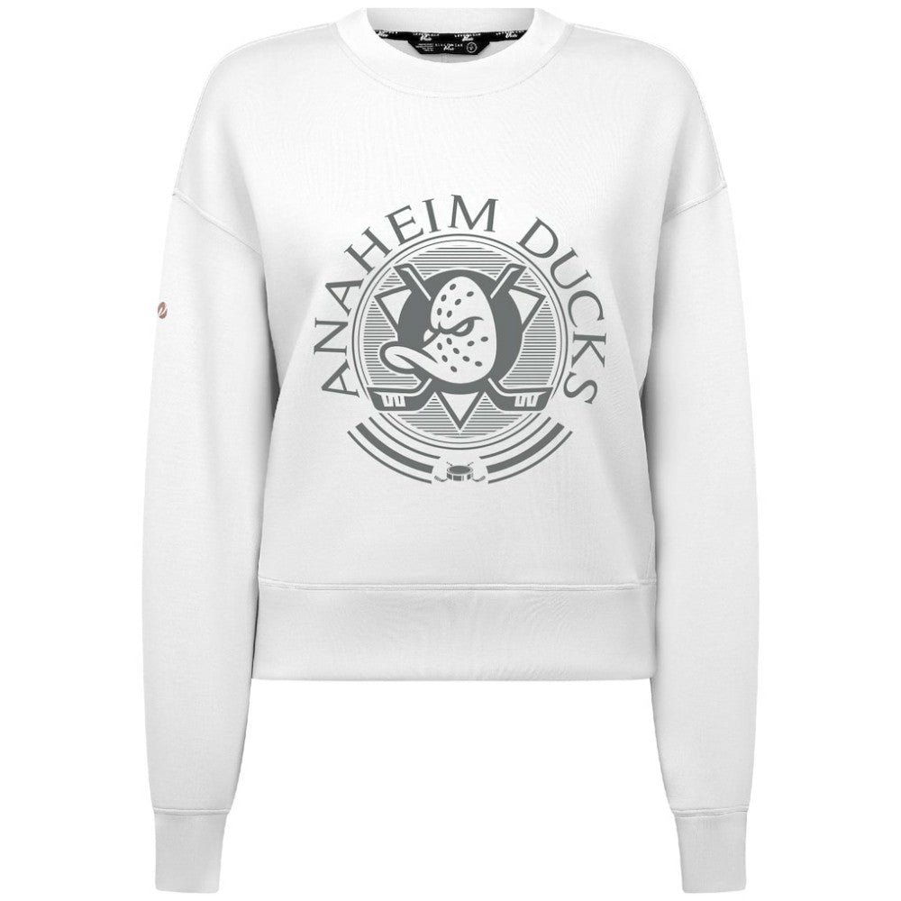 NHL Anaheim Ducks Levelwear Women's Slate & Snow Sponge Tri-Blend Sweatshirt - White