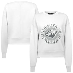 NHL Minnesota Wild Levelwear Women's Slate & Snow Sponge Tri-Blend Sweatshirt - White
