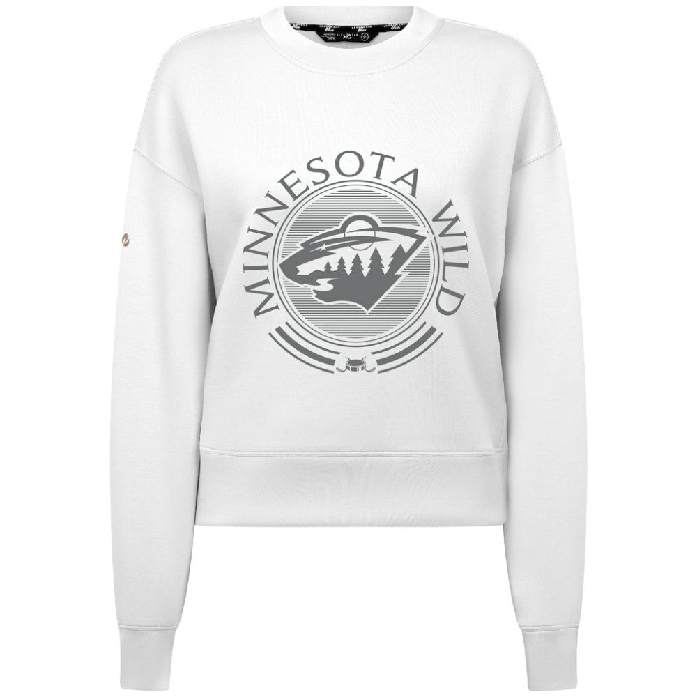NHL Minnesota Wild Levelwear Women's Slate & Snow Sponge Tri-Blend Sweatshirt - White