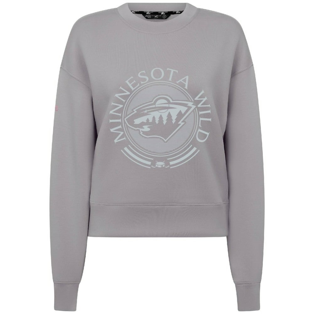 NHL Minnesota Wild Levelwear Women's Slate & Snow Sponge Tri-Blend Sweatshirt - Gray