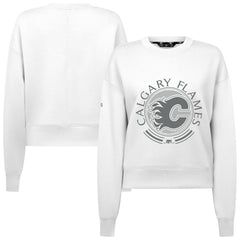 NHL Calgary Flames Levelwear Women's Slate & Snow Sponge Tri-Blend Sweatshirt - White