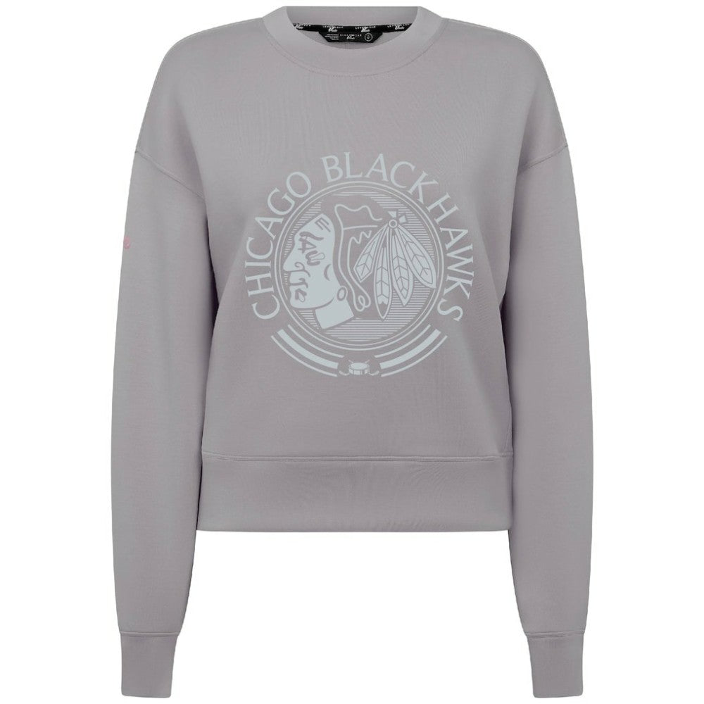 NHL Chicago Blackhawks Levelwear Women's Slate & Snow Sponge Tri-Blend Sweatshirt - Gray