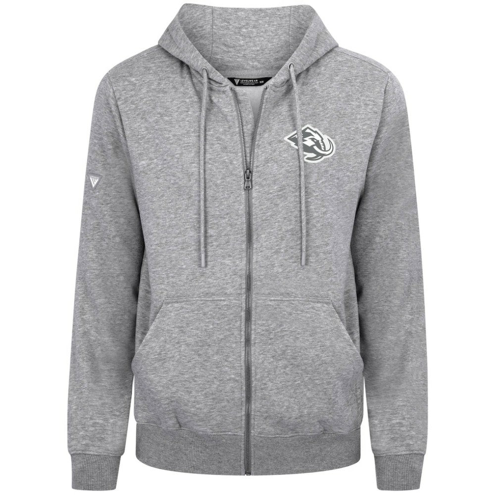NHL Utah Mammoth Levelwear Podium Chenille Logo Full-Zip Hoodie - Gray