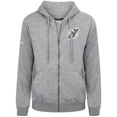 NHL New Jersey Devils Levelwear Podium Chenille Logo Full-Zip Hoodie - Gray