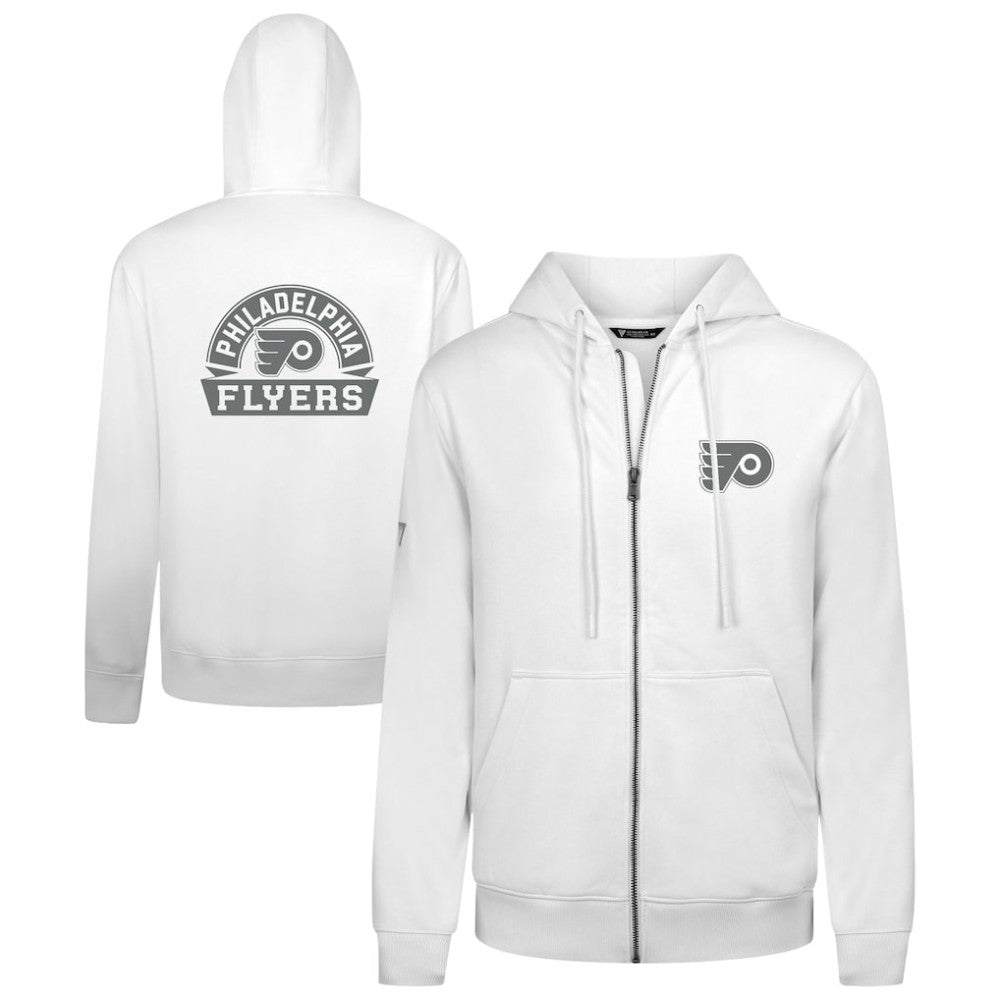 NHL Philadelphia Flyers Levelwear Podium Chenille Logo Full-Zip Hoodie - White