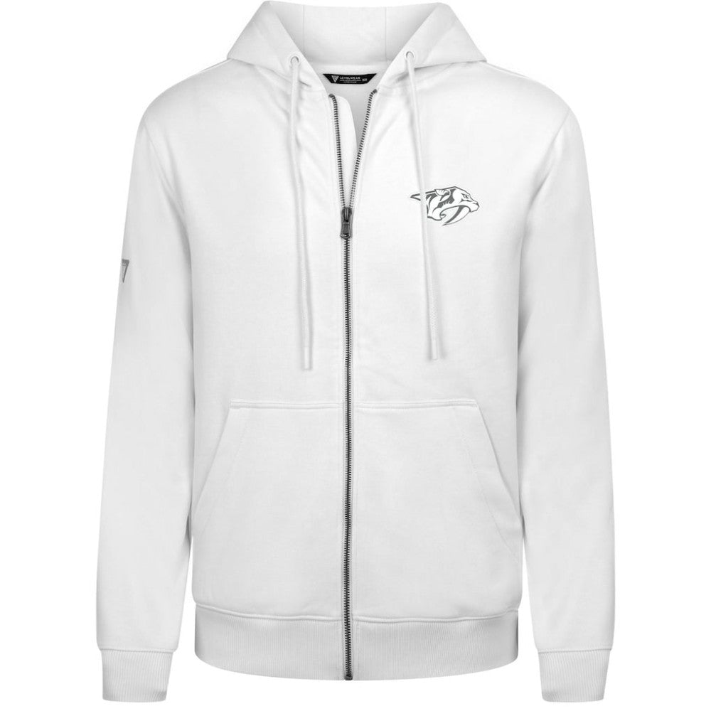 NHL Nashville Predators Levelwear Podium Chenille Logo Full-Zip Hoodie - White