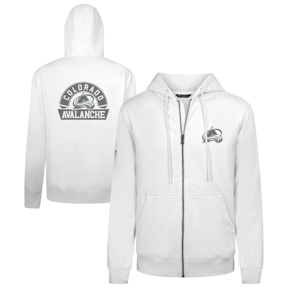 NHL Colorado Avalanche Levelwear Podium Chenille Logo Full-Zip Hoodie - White
