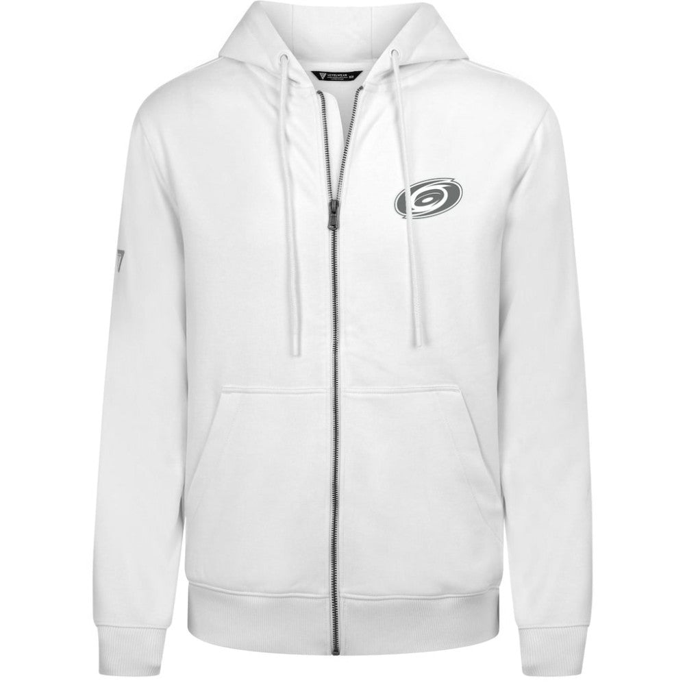 NHL Carolina Hurricanes Levelwear Podium Chenille Logo Full-Zip Hoodie - White