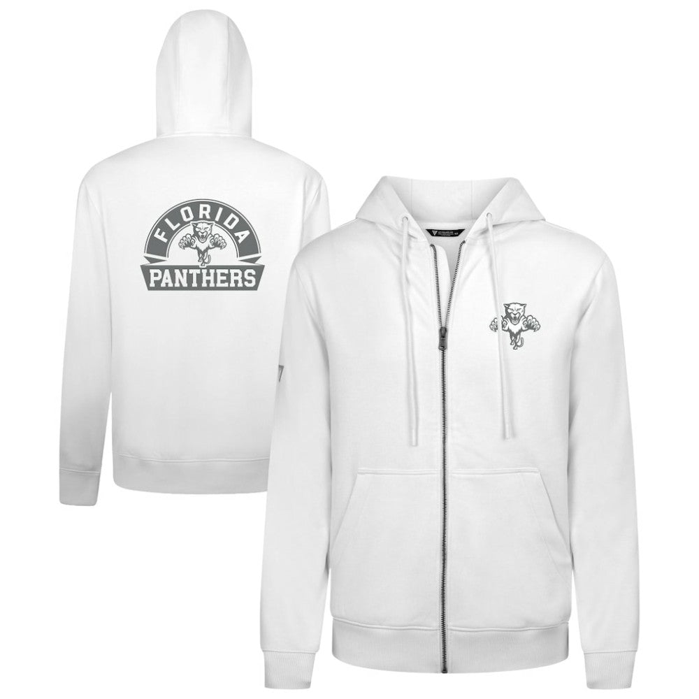 NHL Florida Panthers Levelwear Podium Chenille Logo Full-Zip Hoodie - White