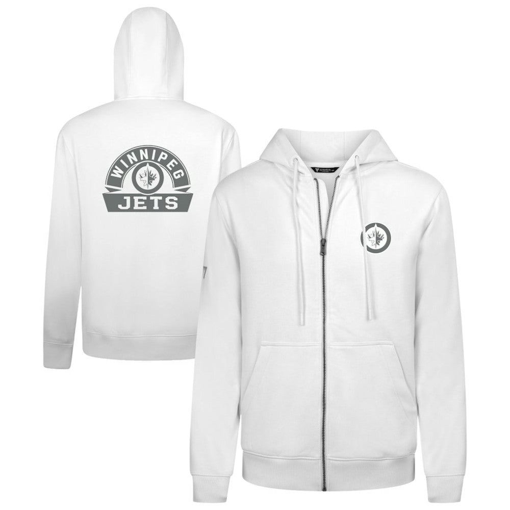 NHL Winnipeg Jets Levelwear Podium Chenille Logo Full-Zip Hoodie - White
