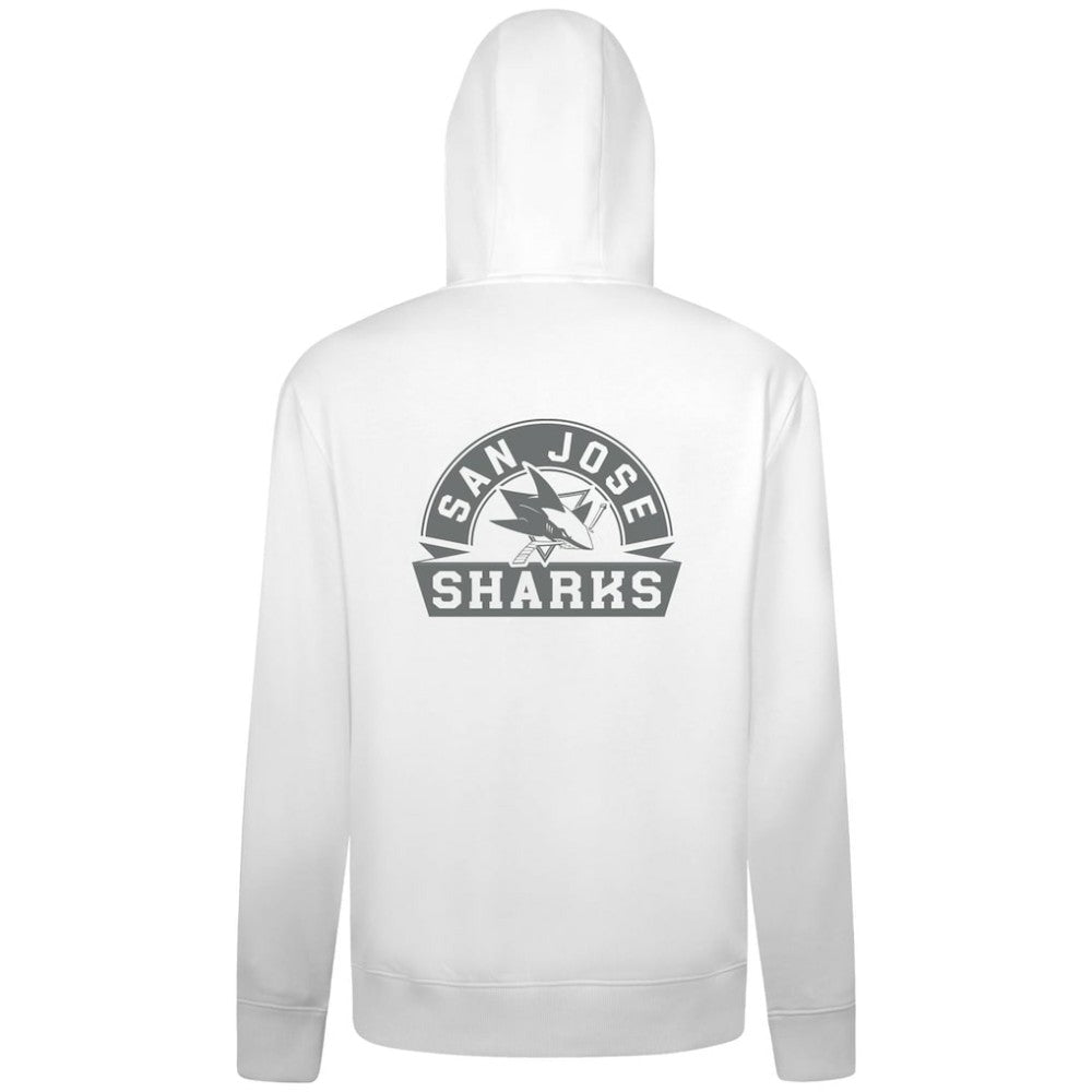 NHL San Jose Sharks Levelwear Podium Chenille Logo Full-Zip Hoodie - White