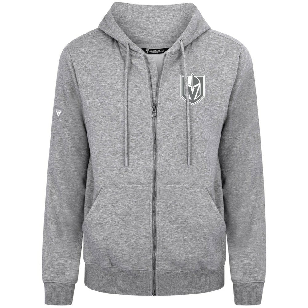 NHL Vegas Golden Knights Levelwear Podium Chenille Logo Full-Zip Hoodie - Gray