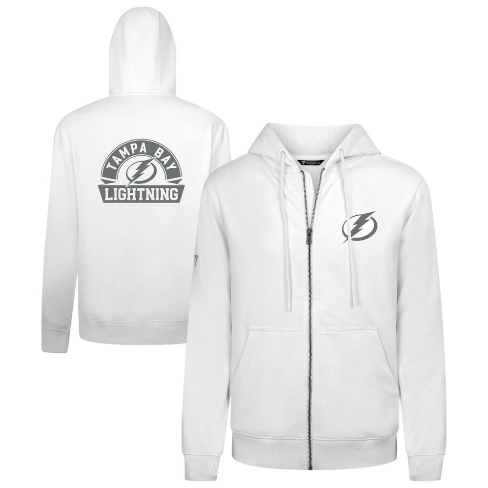 NHL Tampa Bay Lightning Levelwear Podium Chenille Logo Full-Zip Hoodie - White