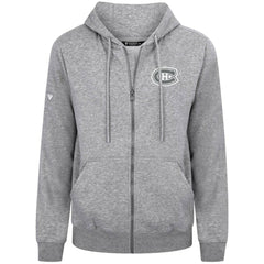 NHL Montreal Canadiens Levelwear Podium Chenille Logo Full-Zip Hoodie - Gray