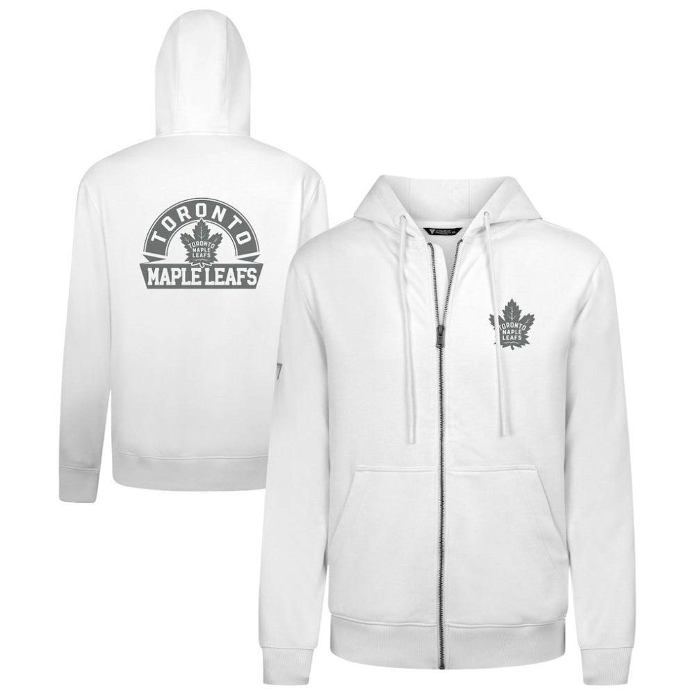 NHL Toronto Maple Leafs Levelwear Podium Chenille Logo Full-Zip Hoodie - White