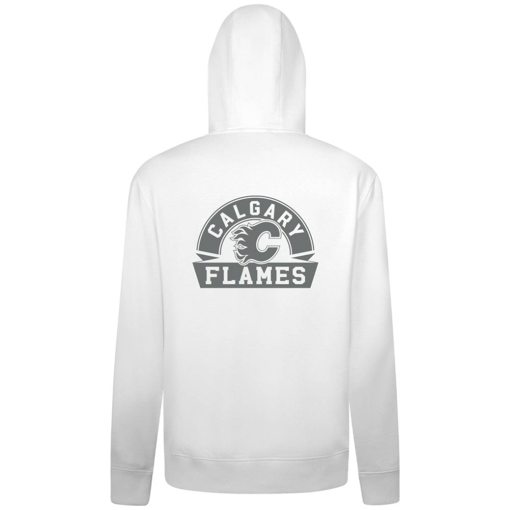NHL Calgary Flames Levelwear Podium Chenille Logo Full-Zip Hoodie - White