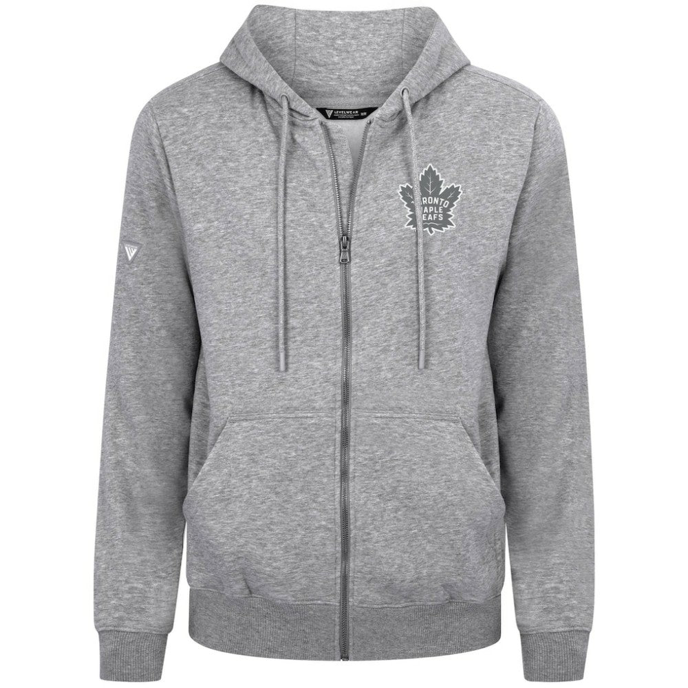 NHL Toronto Maple Leafs Levelwear Podium Chenille Logo Full-Zip Hoodie - Gray