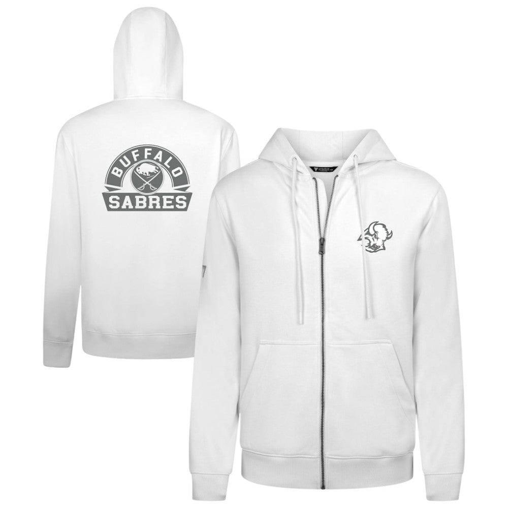 NHL Buffalo Sabres Levelwear Podium Chenille Logo Full-Zip Hoodie - White