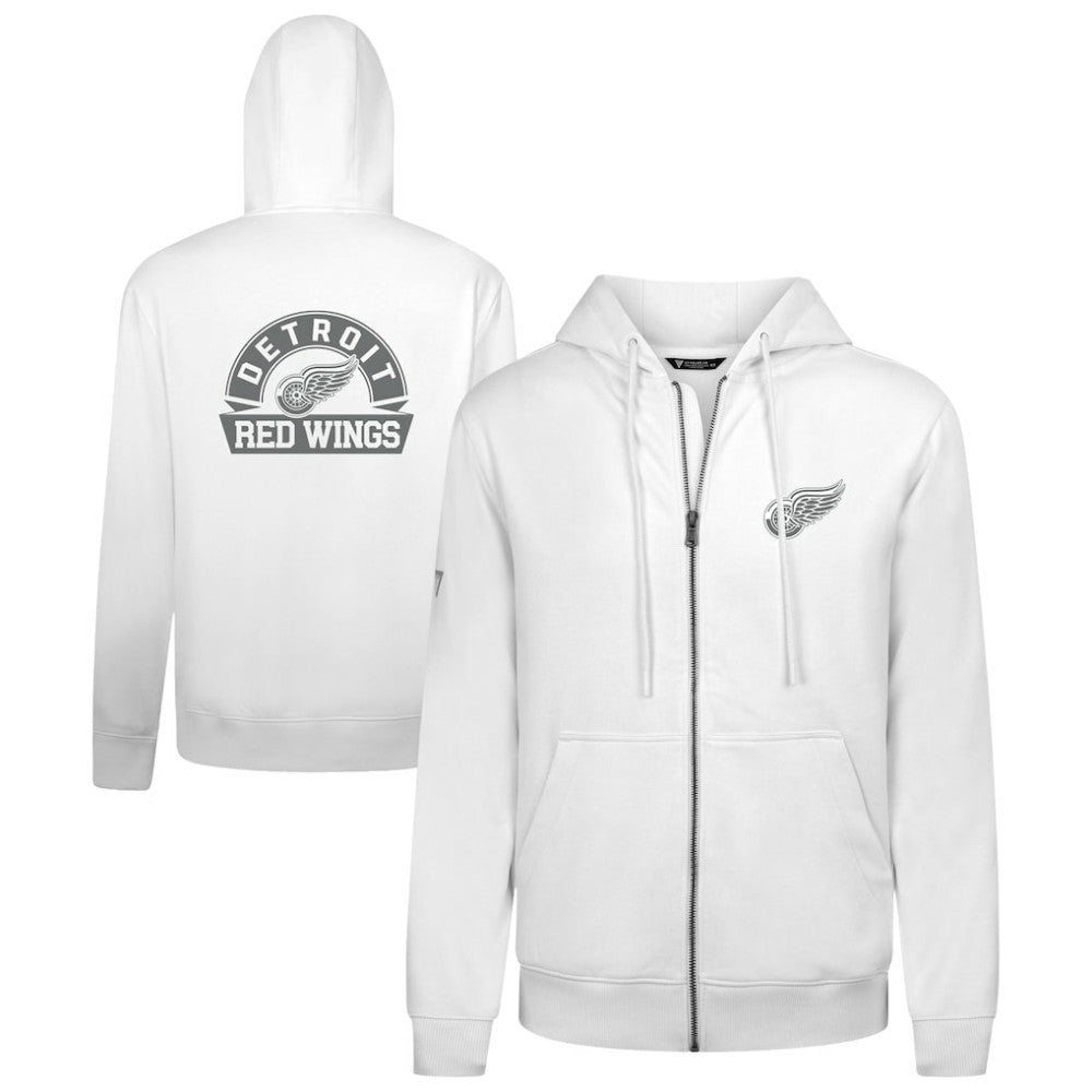 NHL Detroit Red Wings Levelwear Podium Chenille Logo Full-Zip Hoodie - White