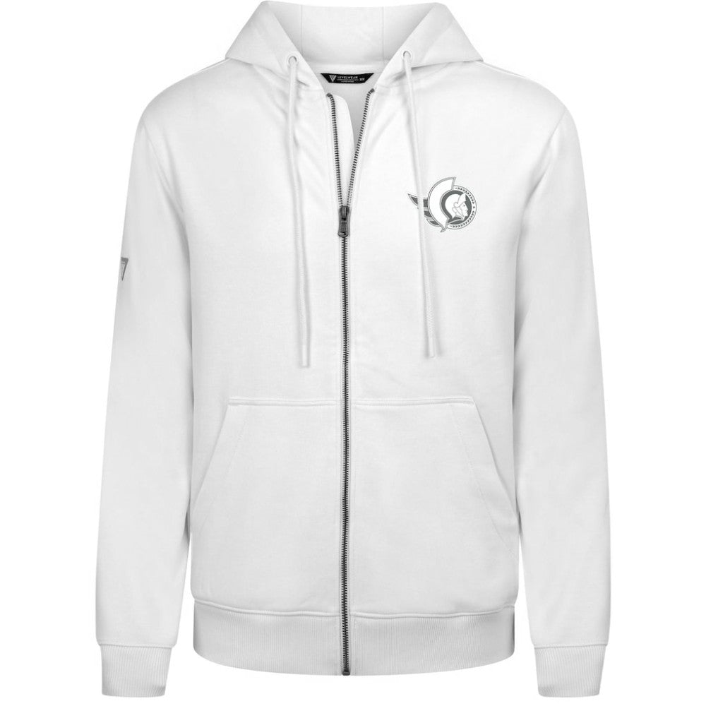 NHL Ottawa Senators Levelwear Podium Chenille Logo Full-Zip Hoodie - White