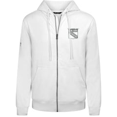 NHL New York Rangers Levelwear Podium Chenille Logo Full-Zip Hoodie - White