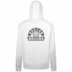 NHL Boston Bruins Levelwear Podium Chenille Logo Full-Zip Hoodie - White