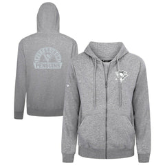 NHL Pittsburgh Penguins Levelwear Podium Chenille Logo Full-Zip Hoodie - Gray