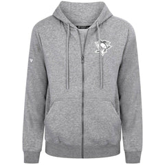 NHL Pittsburgh Penguins Levelwear Podium Chenille Logo Full-Zip Hoodie - Gray