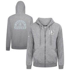 NHL Anaheim Ducks Levelwear Podium Chenille Logo Full-Zip Hoodie - Gray