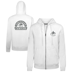 NHL Vancouver Canucks Levelwear Podium Chenille Logo Full-Zip Hoodie - White
