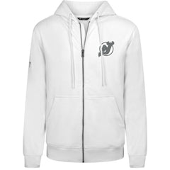 NHL New Jersey Devils Levelwear Podium Chenille Logo Full-Zip Hoodie - White
