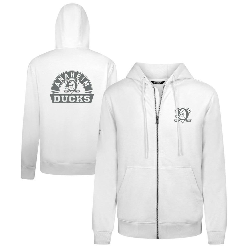 NHL Anaheim Ducks Levelwear Podium Banner Arch Full-Zip Hoodie - White