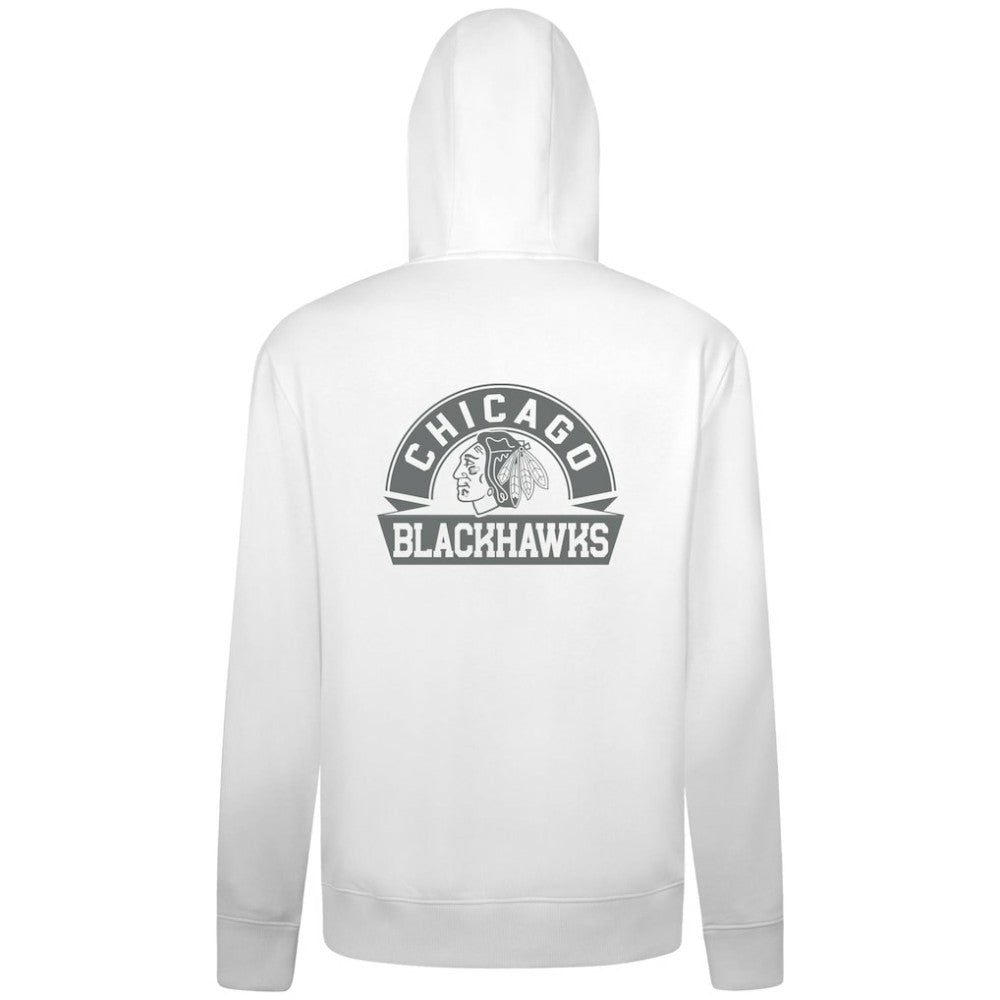 NHL Chicago Blackhawks Levelwear Podium Banner Arch Full-Zip Hoodie - White