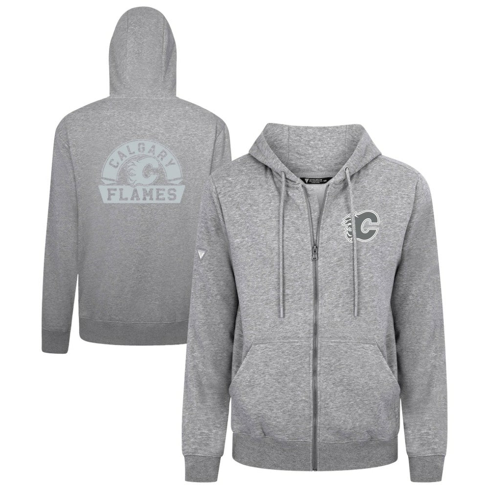 NHL Calgary Flames Levelwear Podium Banner Arch Full-Zip Hoodie - Gray