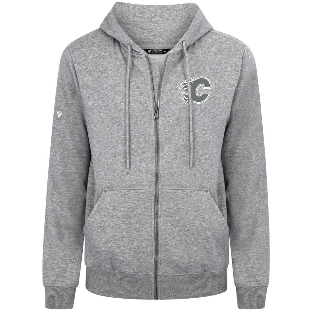 NHL Calgary Flames Levelwear Podium Banner Arch Full-Zip Hoodie - Gray