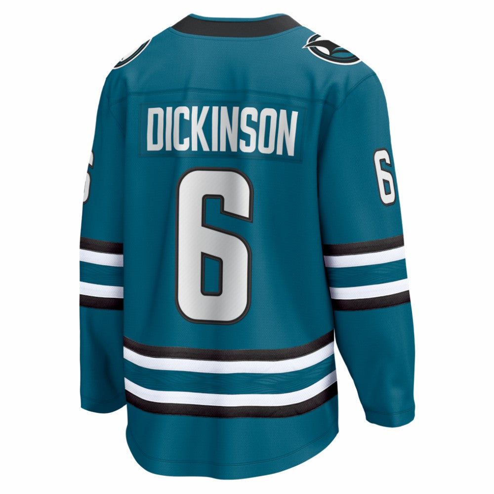 NHL Sam Dickinson San Jose Sharks Fanatics Home Breakaway Jersey - Teal