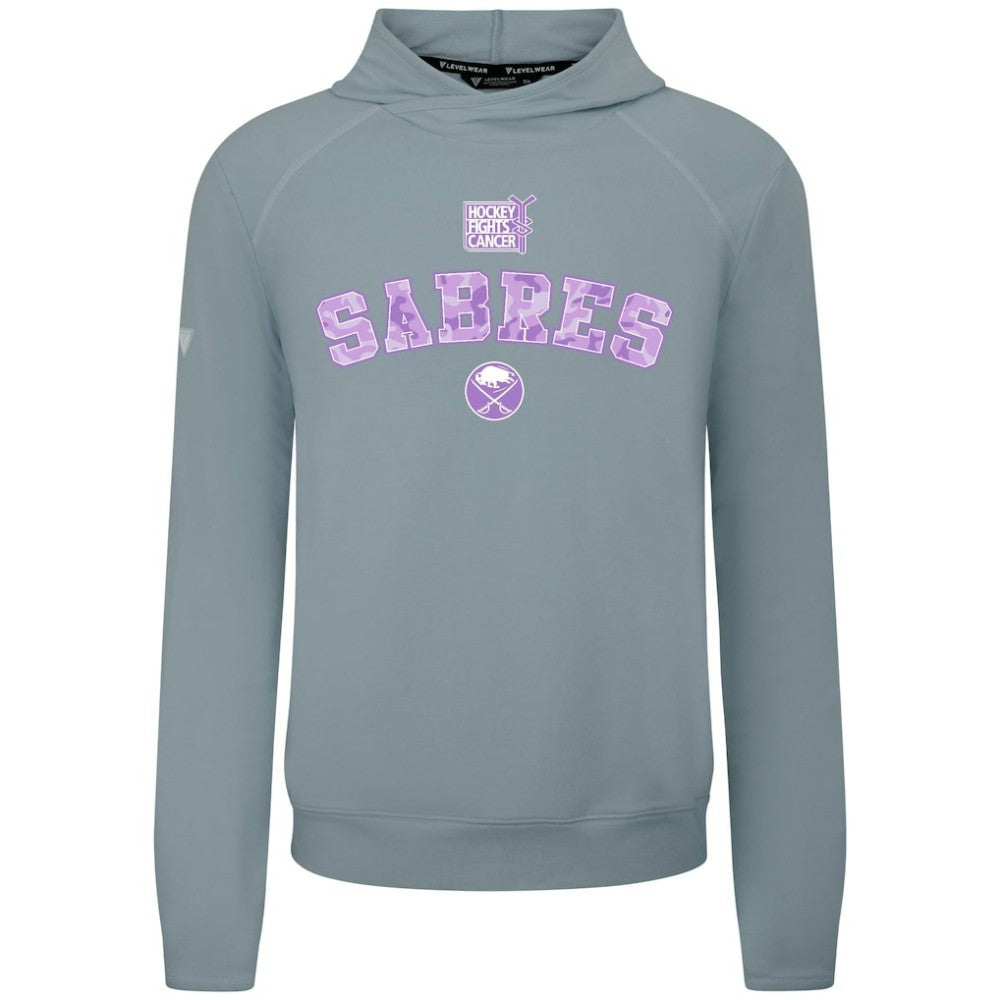 NHL Buffalo Sabres Levelwear Hockey Fights Cancer Mandate Tri-Blend Hoodie - Gray