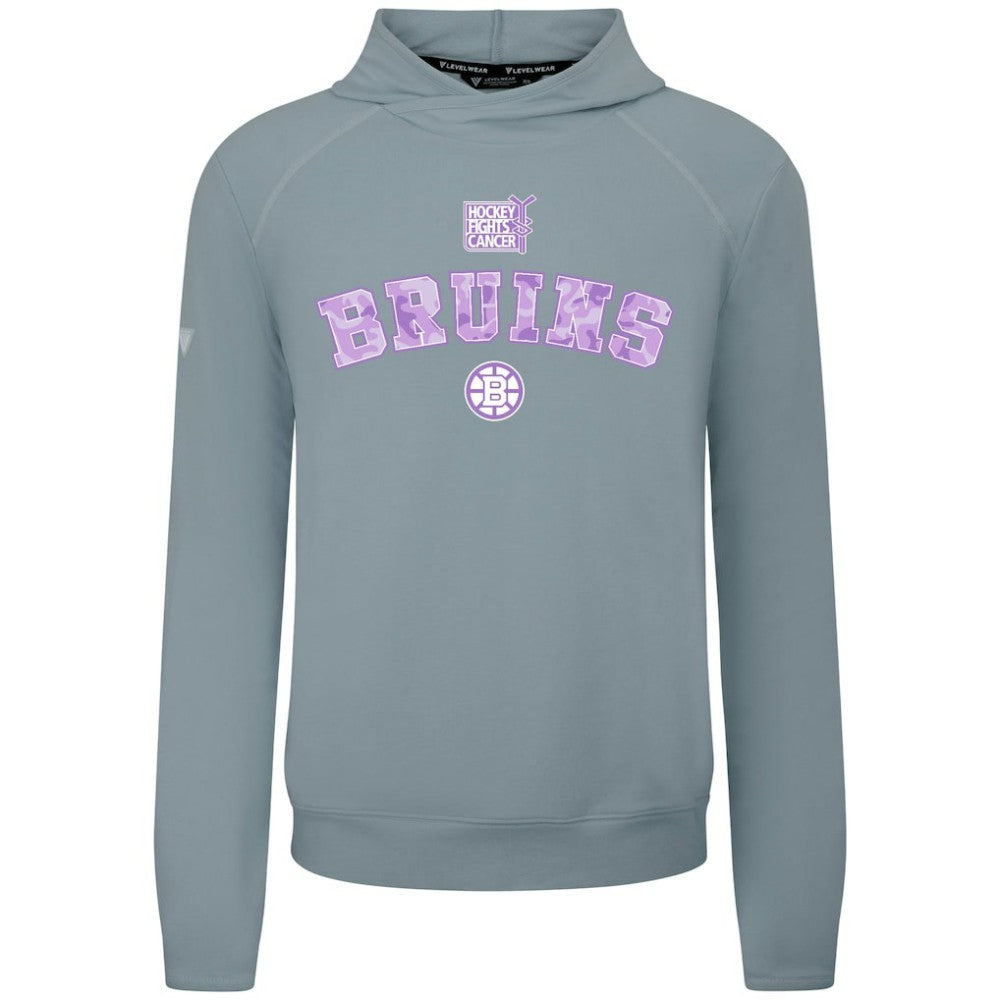 NHL Boston Bruins Levelwear Hockey Fights Cancer Mandate Tri-Blend Hoodie - Gray