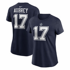 Brandon Aubrey Dallas Cowboys Women's Player Name & Number T-Shirt Navy
