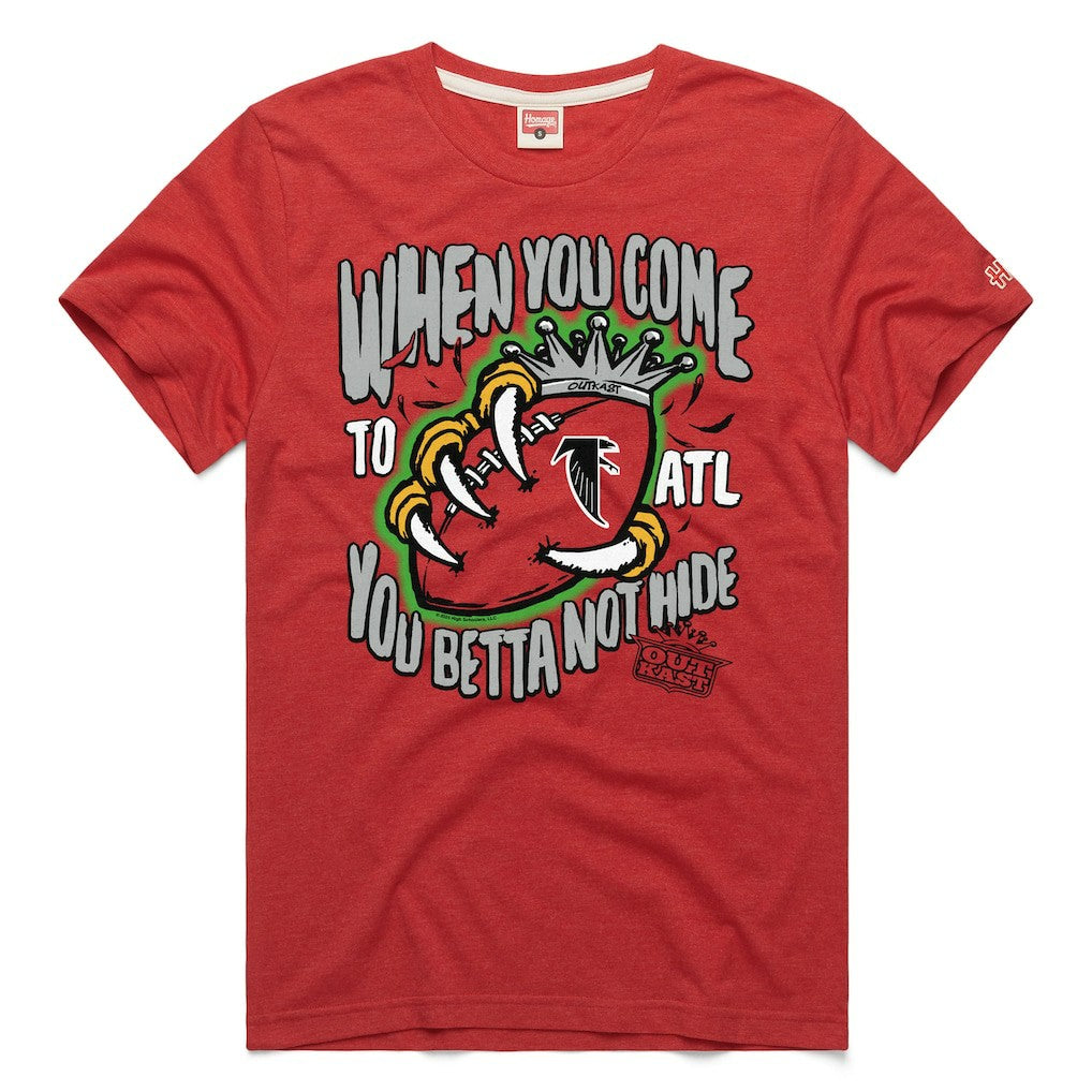 Atlanta Falcons x OutKast Homage Unisex You Betta Not Hide Tri-Blend T-Shirt Red