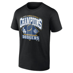 Los Angeles Dodgers 2025 World Series Champions Custom Name & Number T-Shirt - Black T-shirts