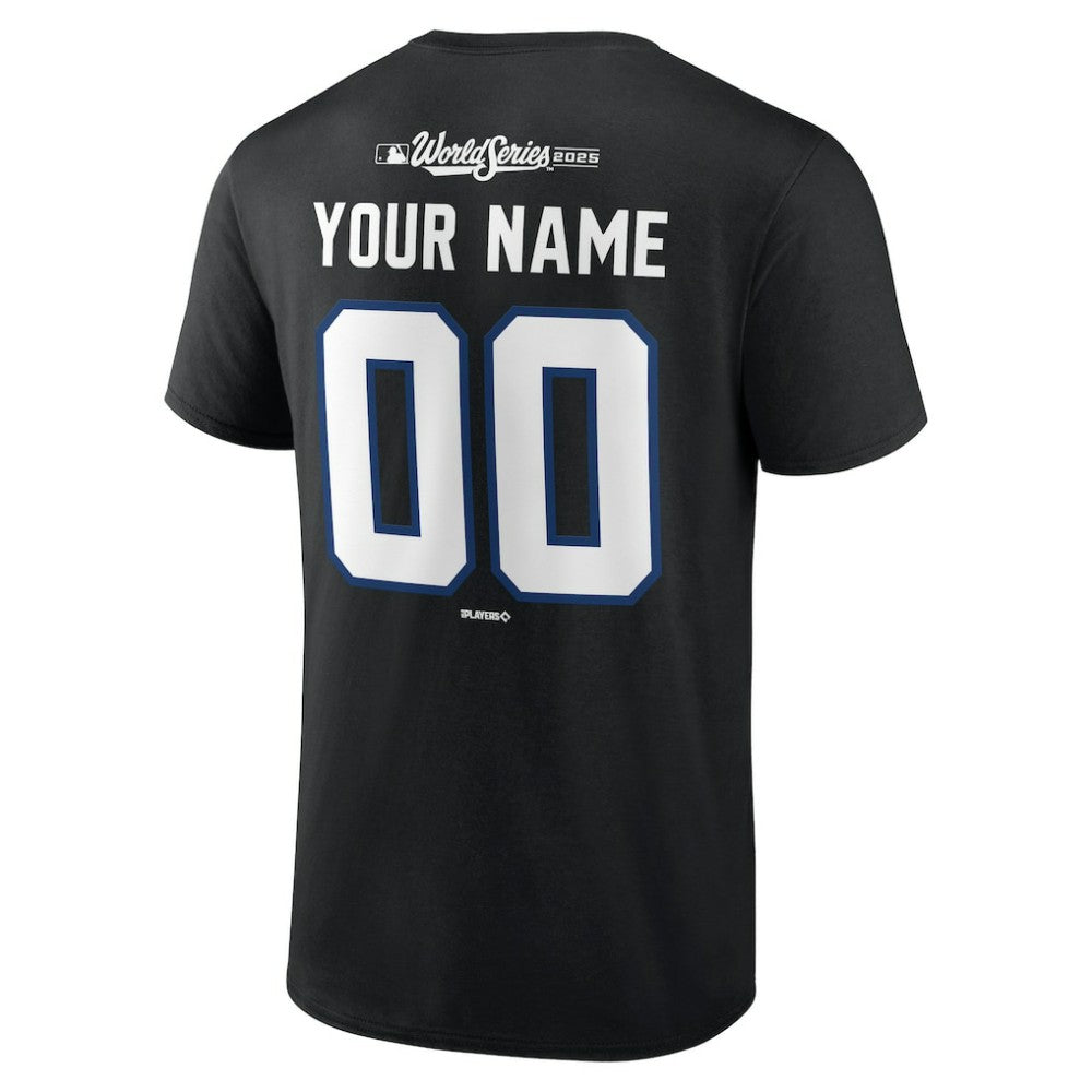 Los Angeles Dodgers 2025 World Series Champions Custom Name & Number T-Shirt - Black T-shirts