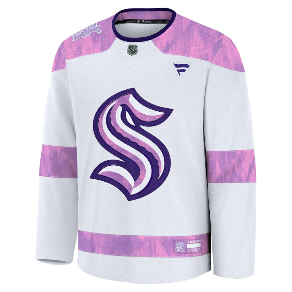 NHL Seattle Kraken Fanatics Hockey Fights Cancer Survivor Practice Jersey - White