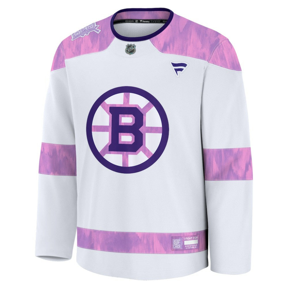 NHL Boston Bruins Fanatics Hockey Fights Cancer Survivor Practice Jersey - White