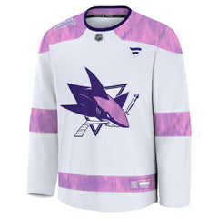 NHL San Jose Sharks Fanatics Hockey Fights Cancer Survivor Practice Jersey - White