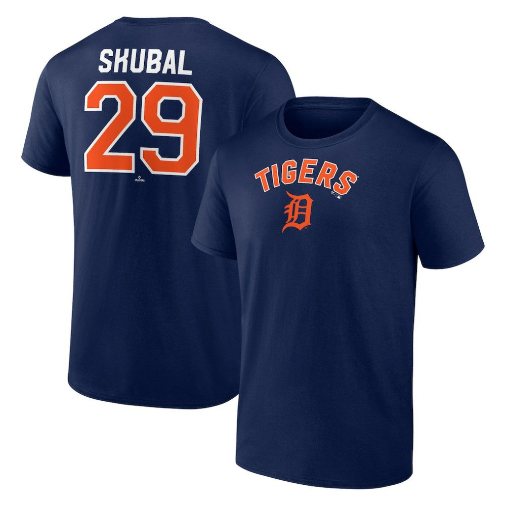 Tarik Skubal Detroit Tigers Winning Streak Name & Number T-Shirt - Navy T-shirts