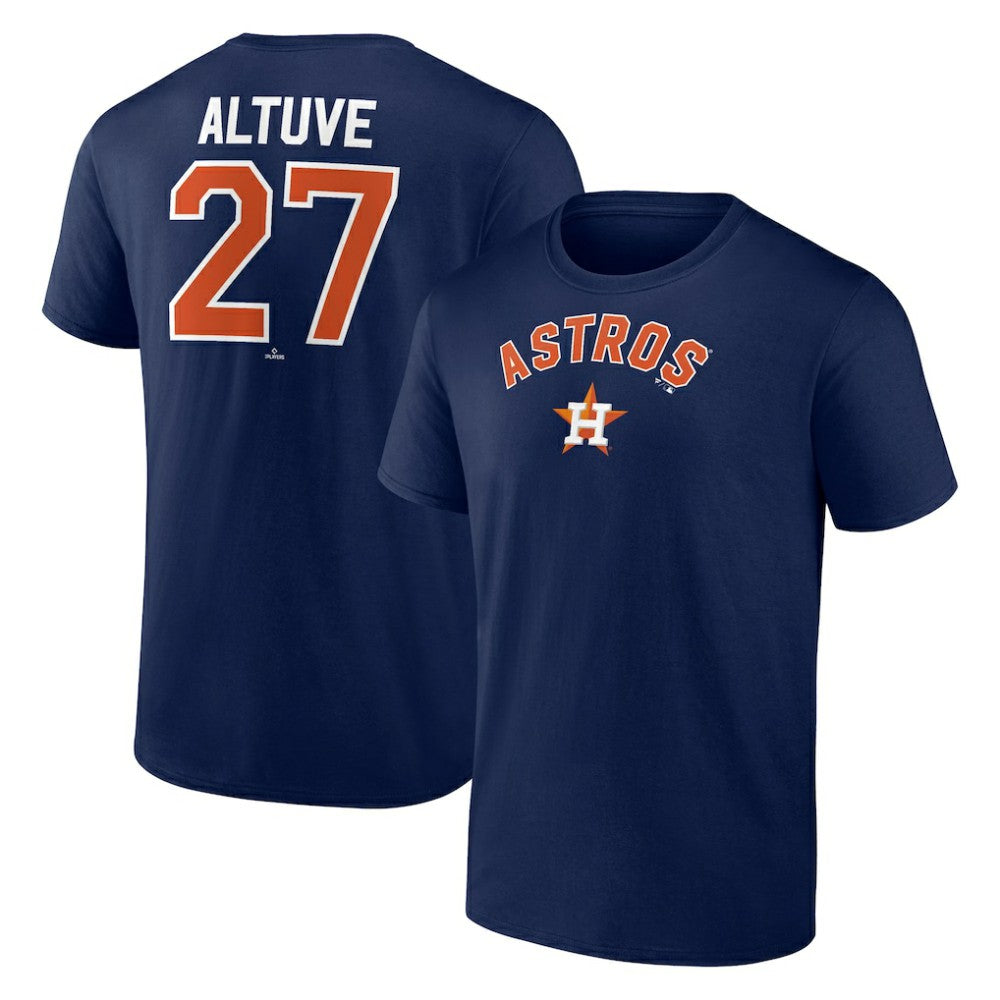 Jose Altuve Houston Astros Winning Streak Name & Number T-Shirt - Navy T-shirts