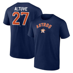 Jose Altuve Houston Astros Winning Streak Name & Number T-Shirt - Navy T-shirts