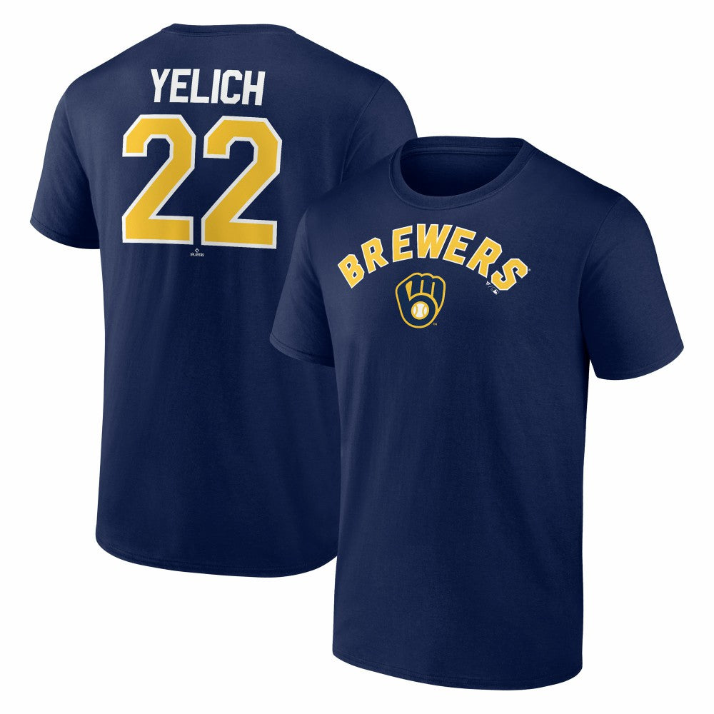 Christian Yelich Milwaukee Brewers Winning Streak Name & Number T-Shirt - Navy T-shirts